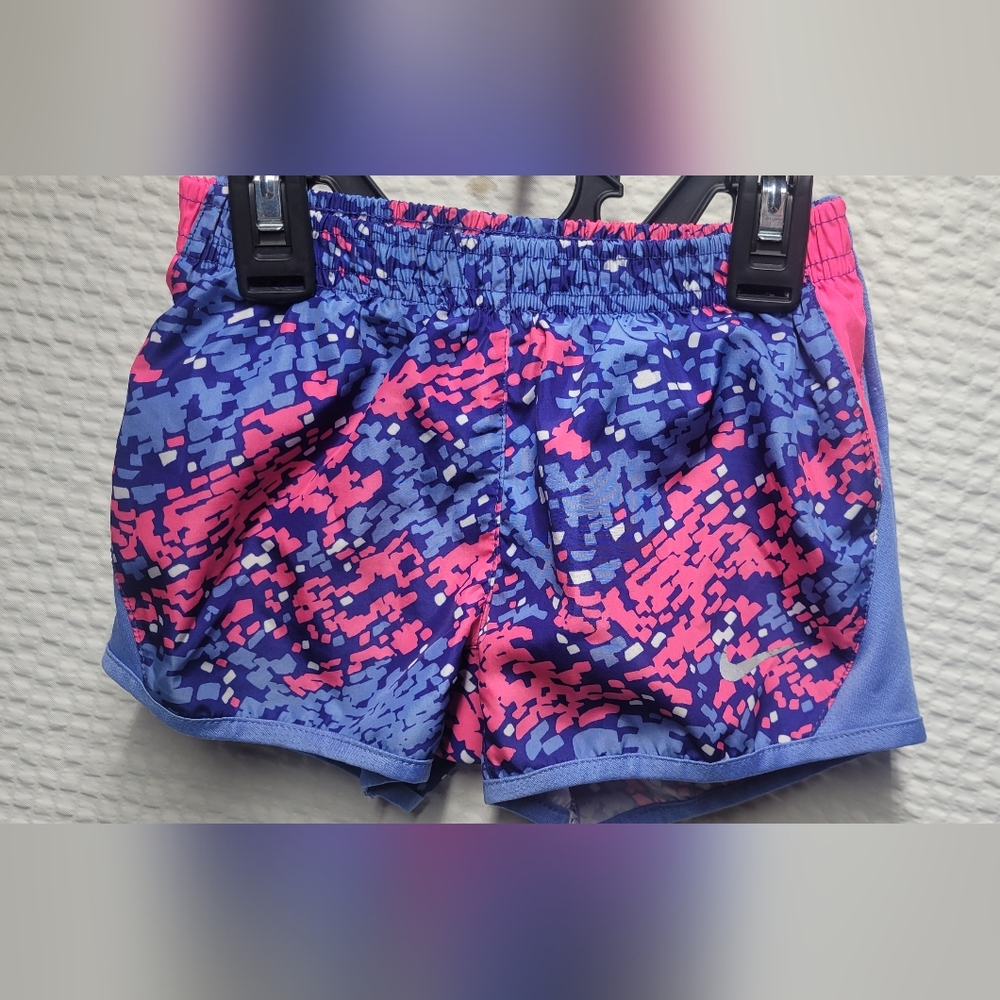 Nike Kids' Shorts in Blue and Pink Digital Print
